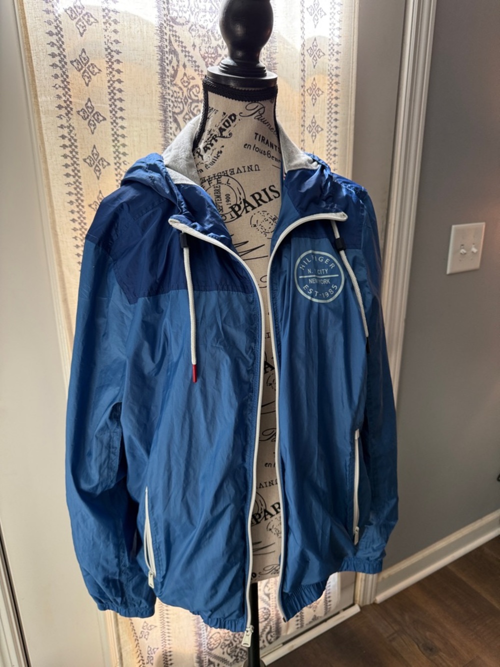 Tommy Hilfiger Two-Tone Blue Hooded Windbreaker